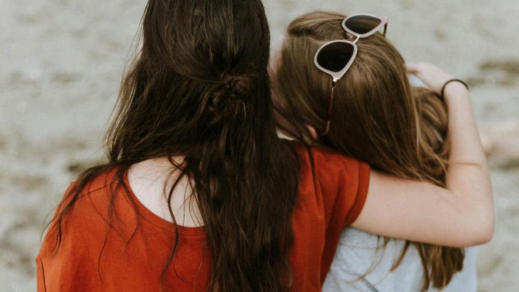 Friends hugging